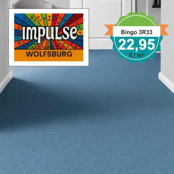 Vorwerk Bingo Teppichboden 3R33 im Wohnraum – Raumbild mit Möbeln und Dekoration